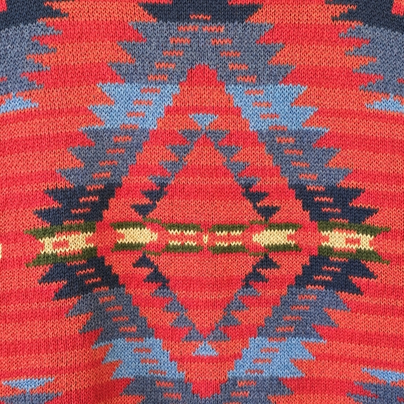 Chaps Denim Aztec Shawl Collar Single Button Cardigan Sweater ~Womens Size L - Picture 8 of 8